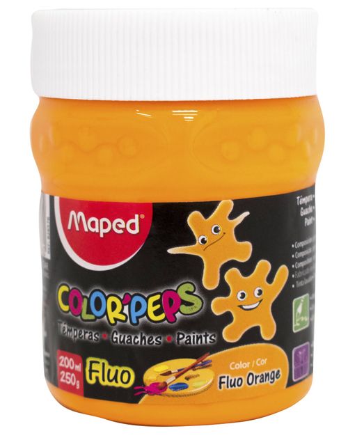 Témpera Maped Pote Naranja Flúor 250ml