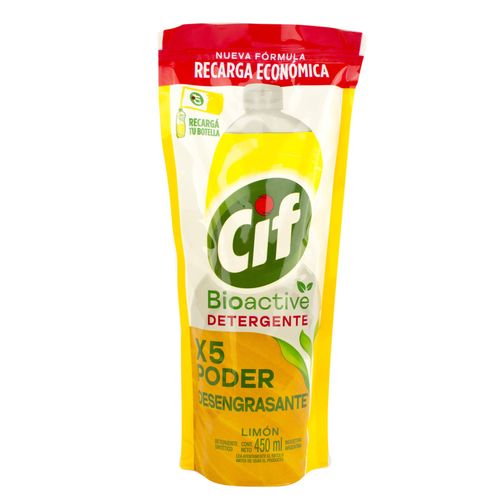 Detergente Cif DP Bioactive Limón 450ml