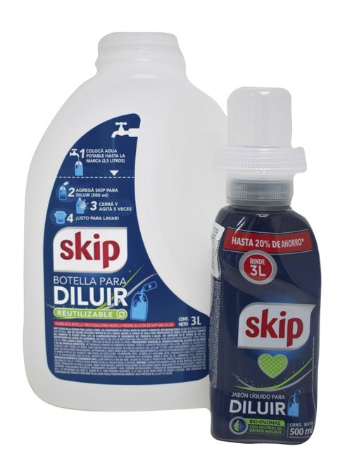 Jabón Líquido Skip p/Diluir Enzima +500ml 3L
