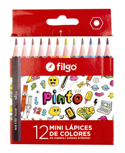 Lápices de Colores Filgo Pinto Mini Estuche 12 Un