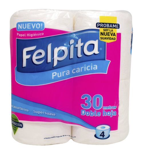 Papeles Higiénico Felpita Doble Hoja 30mt 4
