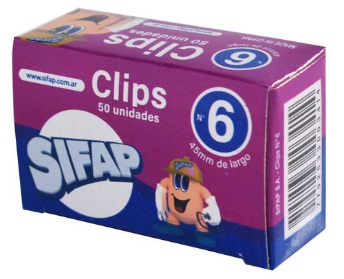 Clips N 6 Sifap Caja 50 Un
