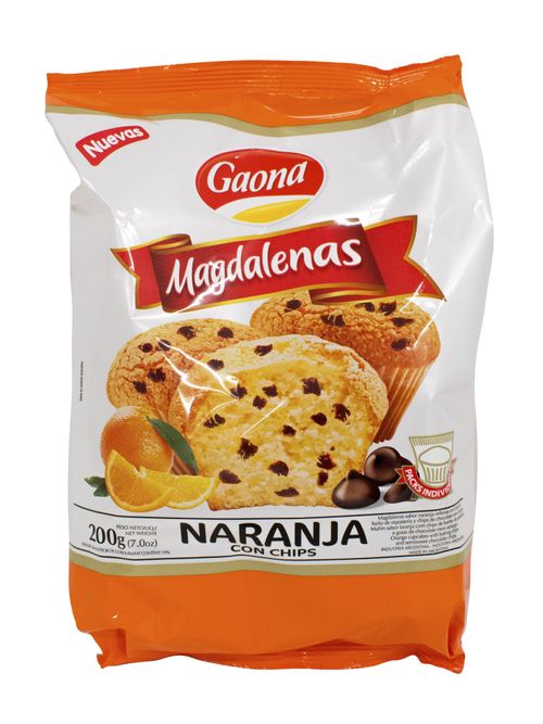 Magdalenas Gaona Naranja con Chips 180G