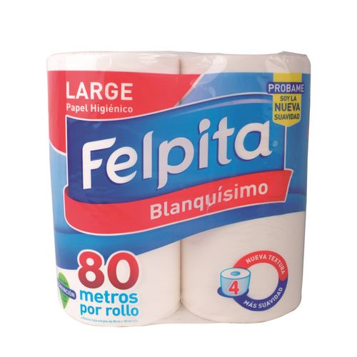 Papeles Higiénico Felpita Blanco 80mts 4