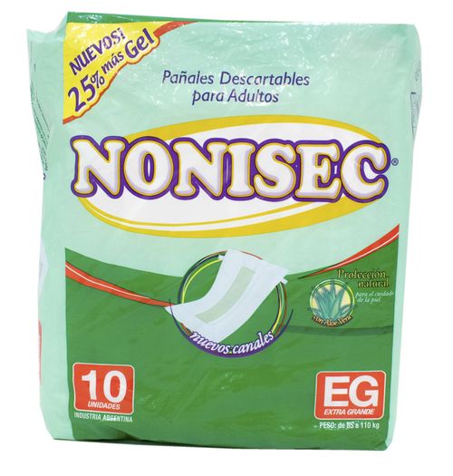 Pañales Adultos Nonisec Xg con Gel 10
