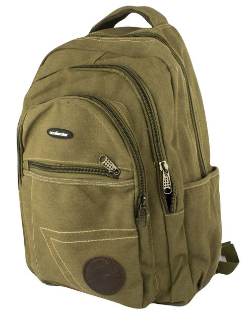 Mochila Espalda Lona 4 Cierres 47cm