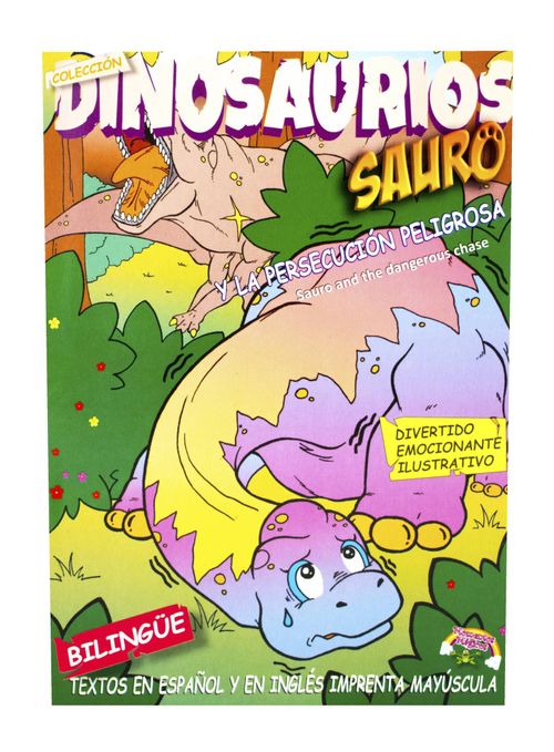 Libro para Leer y Pintar Dinosaurios Bilingue