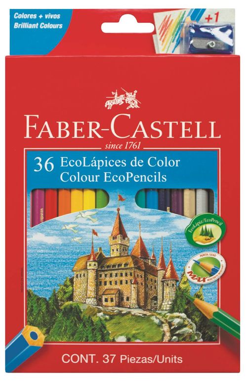 Lápices Faber de Colores + Sacapuntas 36