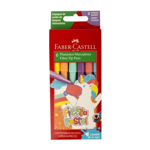 Marcadores Escolares Faber Fiesta Pastel 6