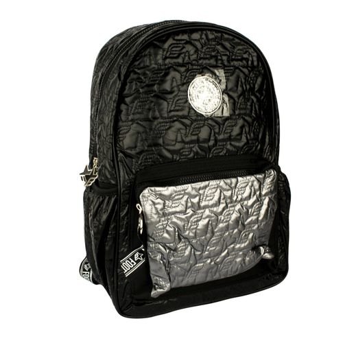 Mochila Moda Footy Puffer 27x39x16cm verde-negra
