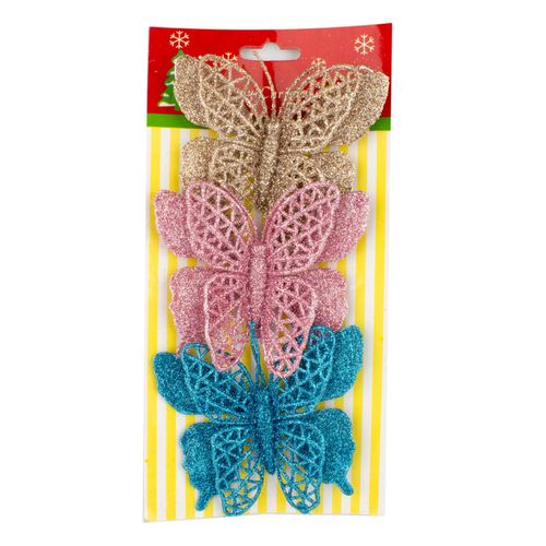 Adornos Navideños Mariposas 3 Un
