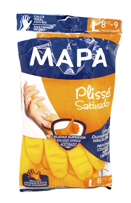 Guante Mapa L Plisse Satinado