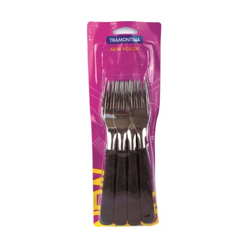 Tenedores Tramontina New Color Negro 12