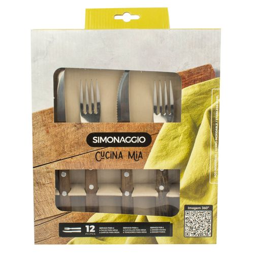 Juego de Cubiertos Simonaggio Mango Madera 12