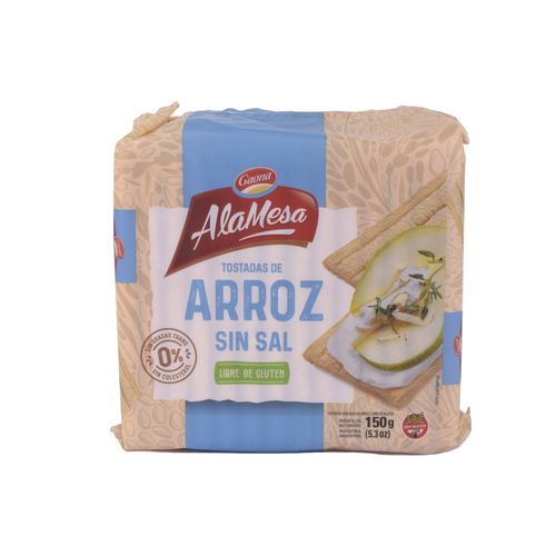 Tostadas AlaMesa de Arroz Sin Sal 150G