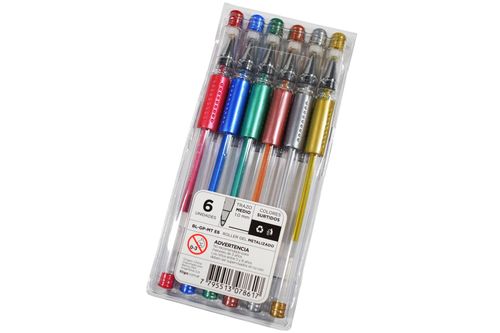Bolígrafos Filgo Gel Metalizados Flow 6