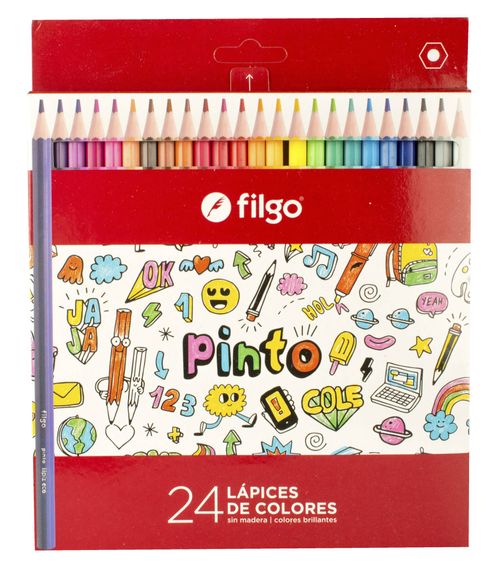 Lápices de Colores Filgo Pinto Estuche 24 Un