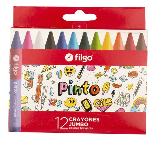 Crayones de Cera Filgo Pinta Jumbo 12 Un