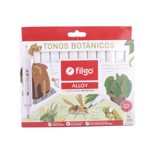 Marcadores Doble Punta Filgo Alloy Botanico 12 Pz