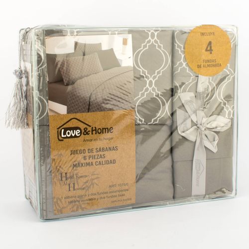 Juego de Sábanas Love&Home 2 1/2P Microf 80G 6