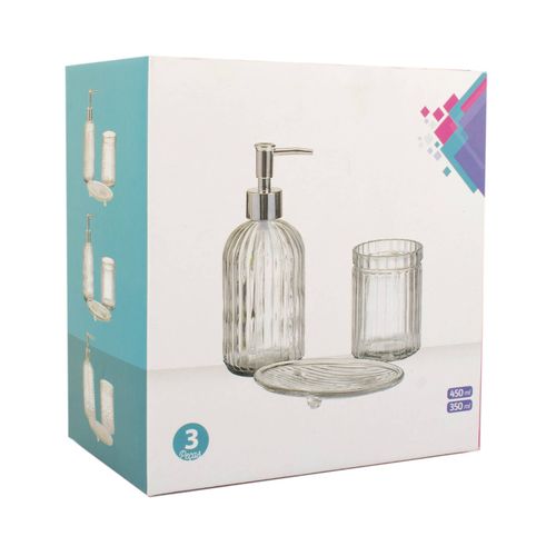 Dispenser para Jabón Vidrio Set 3Pz