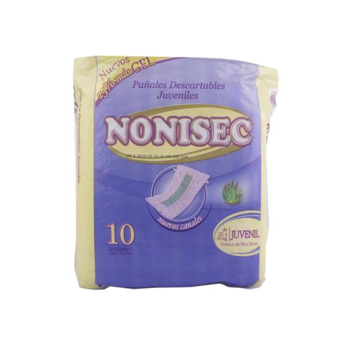 Pañal Juvenil Nonisec 20/40 kg con Gel 10 Un