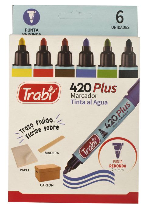 Marcadores Trabi Color Market 420 Colores Vs. 6 Pz