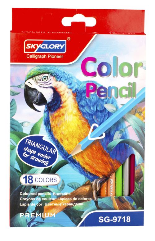 Lápices de Colores Largos Triangular 18 Un
