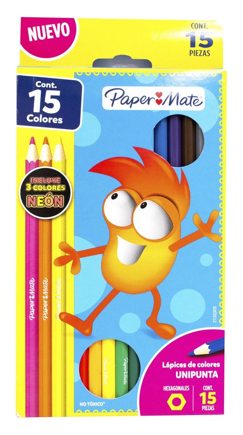 Lápices de Color Paper Mate 12Clásicos+3Neon