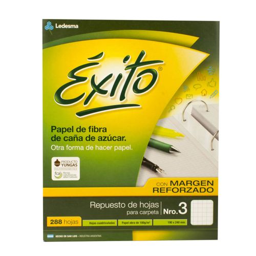 Repuesto N3 Exito 288 Hj Margen Cuadriculado