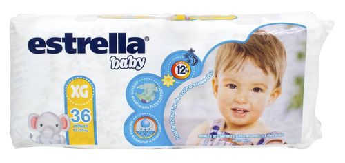 Pañales Bebés Estrella XGde Hiperpack 36