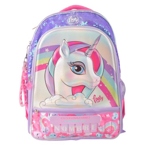 Mochila Espalda Footy 18" Unicornio