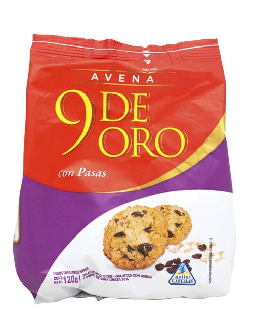 Galletas 9 de Oro Avena con Pasas 120G