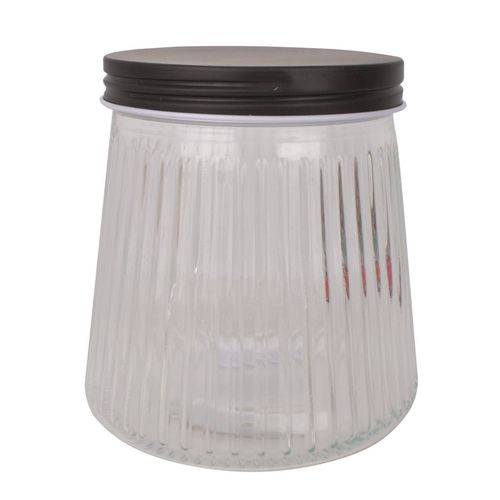 Frasco Vidrio c/Tapa Acero 600ml