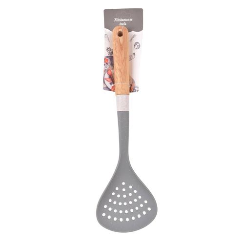 Espumadera Gris Nylon Mango Madera 35CM