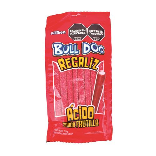 Gomitas Bull Dog Regaliz Frutilla 75G