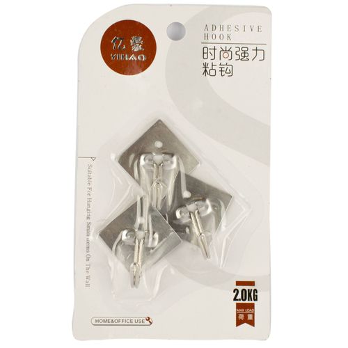 Perchas Autoadhesivas Acero Inoxidable 3Pz