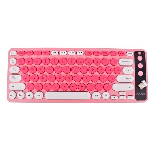 Teclado Noga Inalámbrico Rosa a Pilas