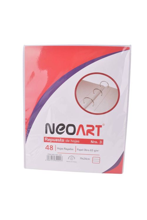 Repuesto Neo Art 48 Hojas Rayado