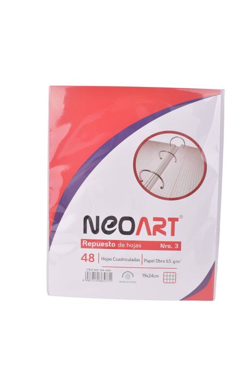Repuesto Neo Art 48 Hojas Cuadriculado