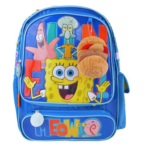 Mochila Espalda Cresko Bob Esponja 18" con Colgante