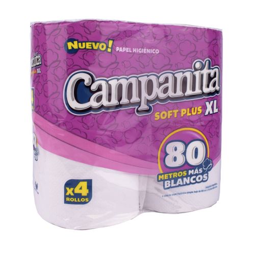 Papel Higiénico Campanita Soft XL Plus 80mt 4