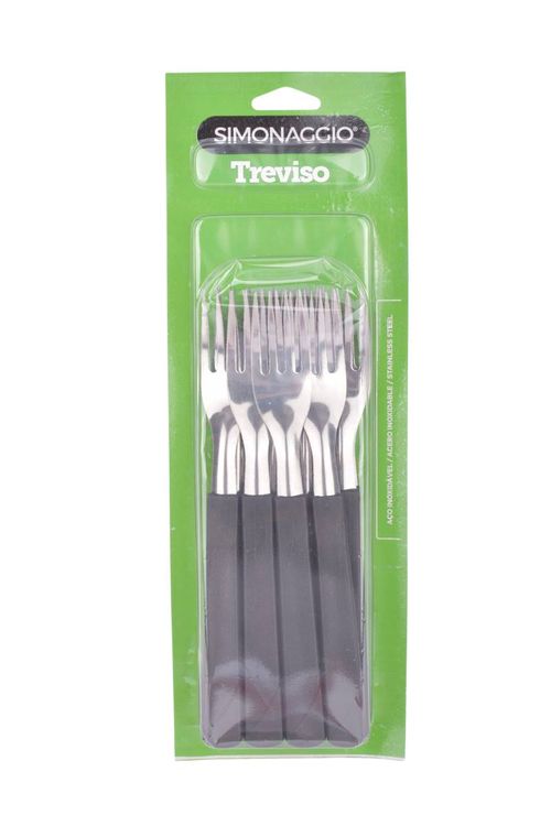 Tenedores Simonaggio Mango Negro 12Un