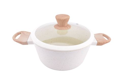 Cacerola Carol Teflón Asas Simil Mármol 22CM