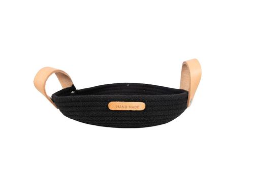 Cesta Rustica Oval c/Asas Negro 22x 5CM