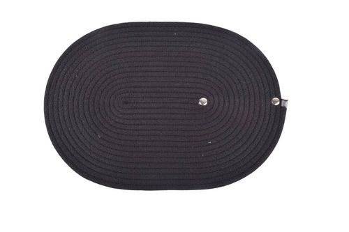 Individual Rustico Oval Negro 37x24cm