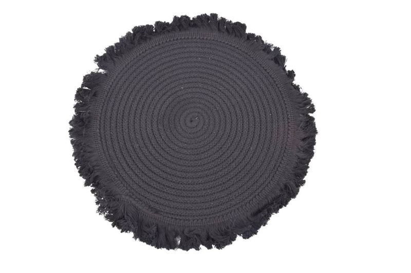 Individual-Rustico-Redondo-c-Flecos-Negro-35CM