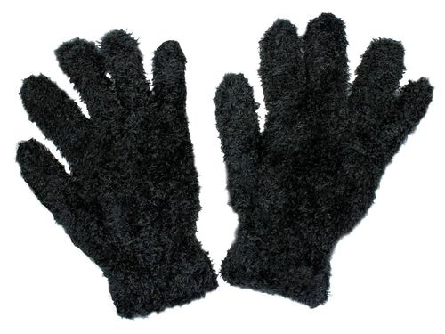 Guantes Chenille Negro Infantil 19CM
