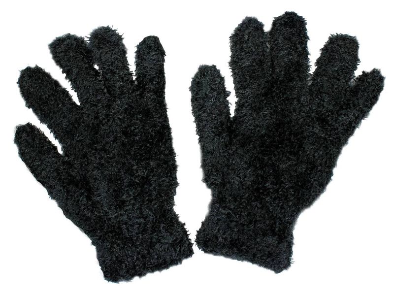 Guantes-Chenille-Negro-Infantil-19CM