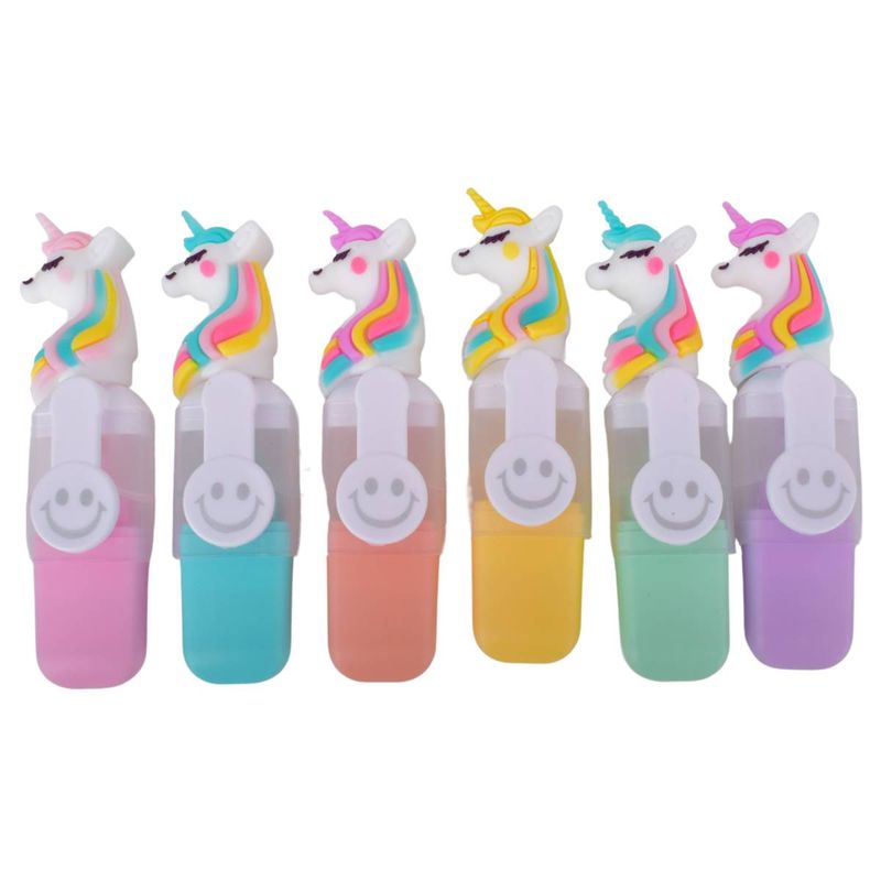 Resaltadores-Pastel-Tapa-Unicornio--6Pz
